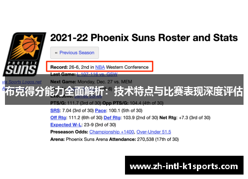 布克得分能力全面解析：技术特点与比赛表现深度评估